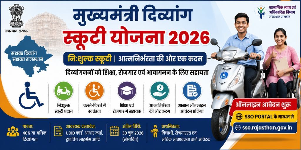 मुख्यमंत्री दिव्यांग स्कूटी योजना 2026 (cm scooty yojana)